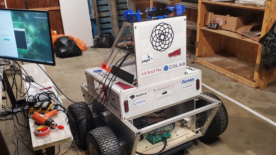 Paradigm IGVC robot on the bench in the workshop